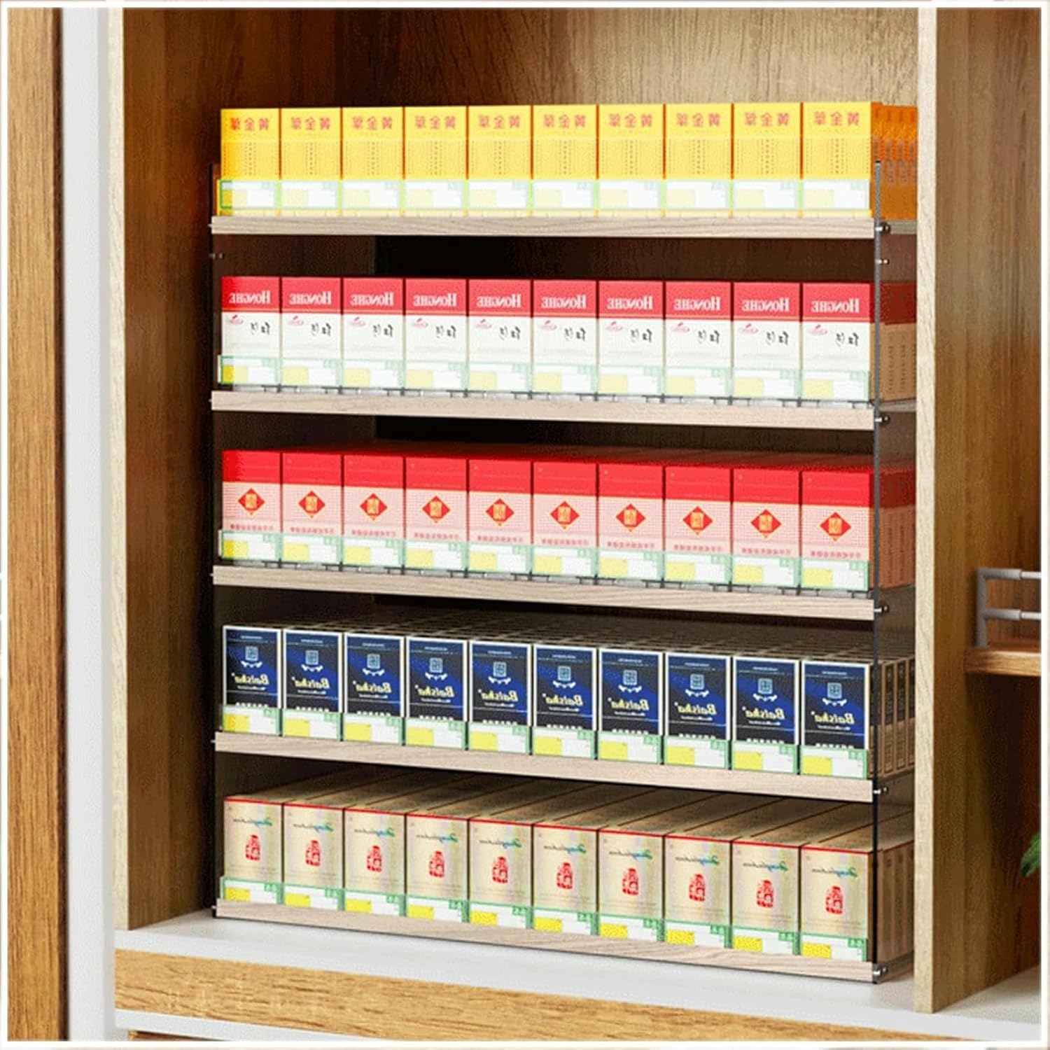 Multifunctional Automatic Cigarette Pusher Shelf for Market Store Retail，Cigarette Display Rack Shelf for Stores, Store Cigarettes Display Rack - Rectangular Cigarette Case Holder, Auto Ciga
