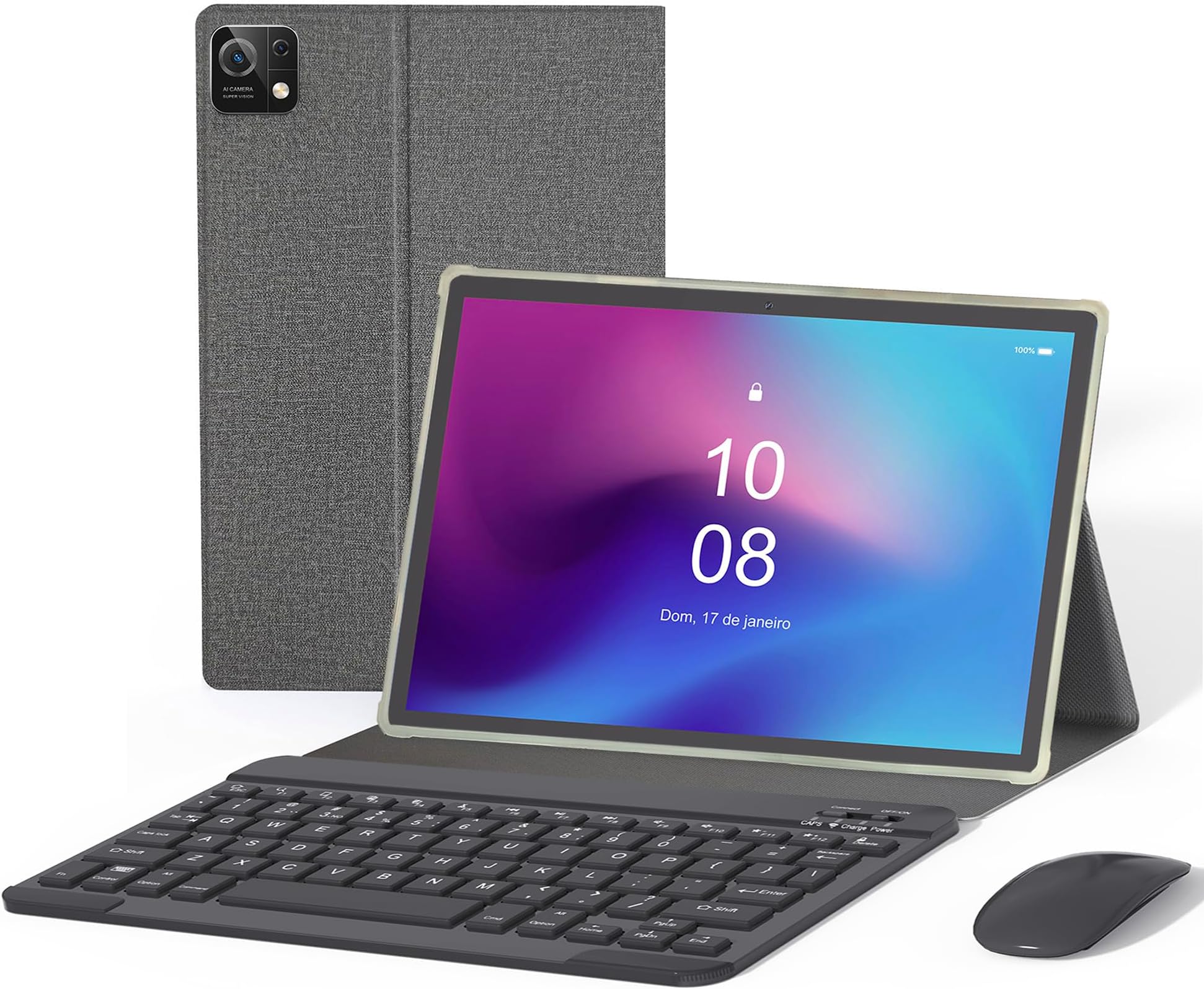3 em 1 Tablet, 10.1 Polegada,com Capa/Teclado/Mouse, 1920×1200 Tela ...