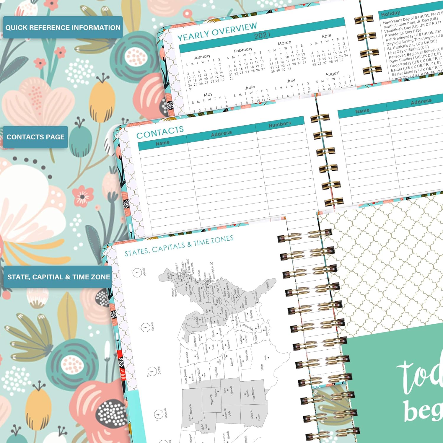 2021-2022 Planner - Academic Planner, July 2021-June 2022, Weekly Monthly Planner, 12 Months Planner with Hard Cover, Elastic Closure, Inner Pocket : Office Products