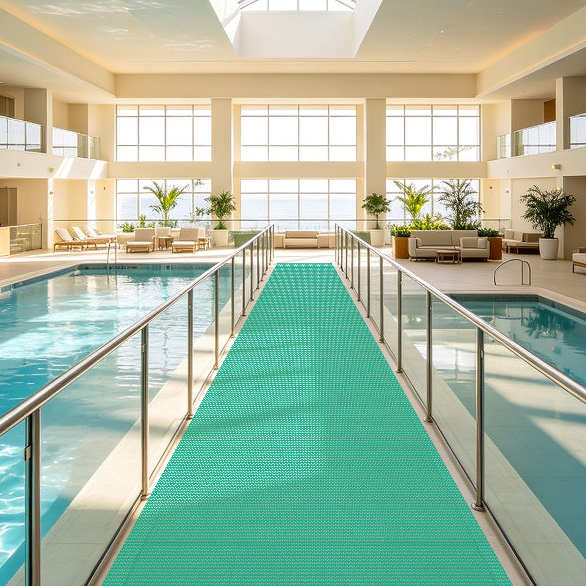 Alfombrilla de drenaje antideslizante e impermeable de 120 x 150 cm para piscinas