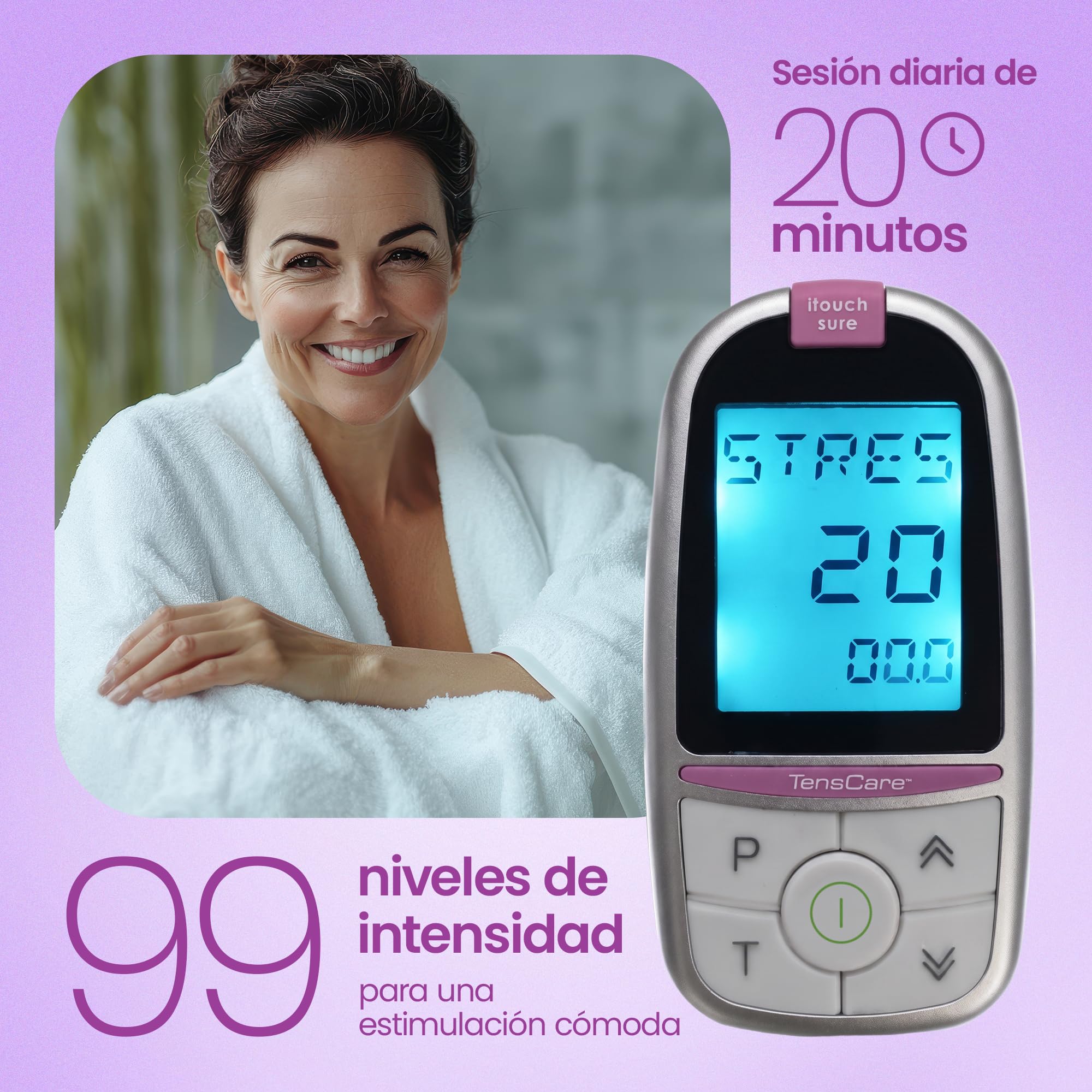 TensCare iTouch Sure – Entrenador de Suelo Pélvico para Mujer, Ejercitador Kegel para Fortalecer y Tonificar el Suelo Pélvico y Tratar la Incontinencia