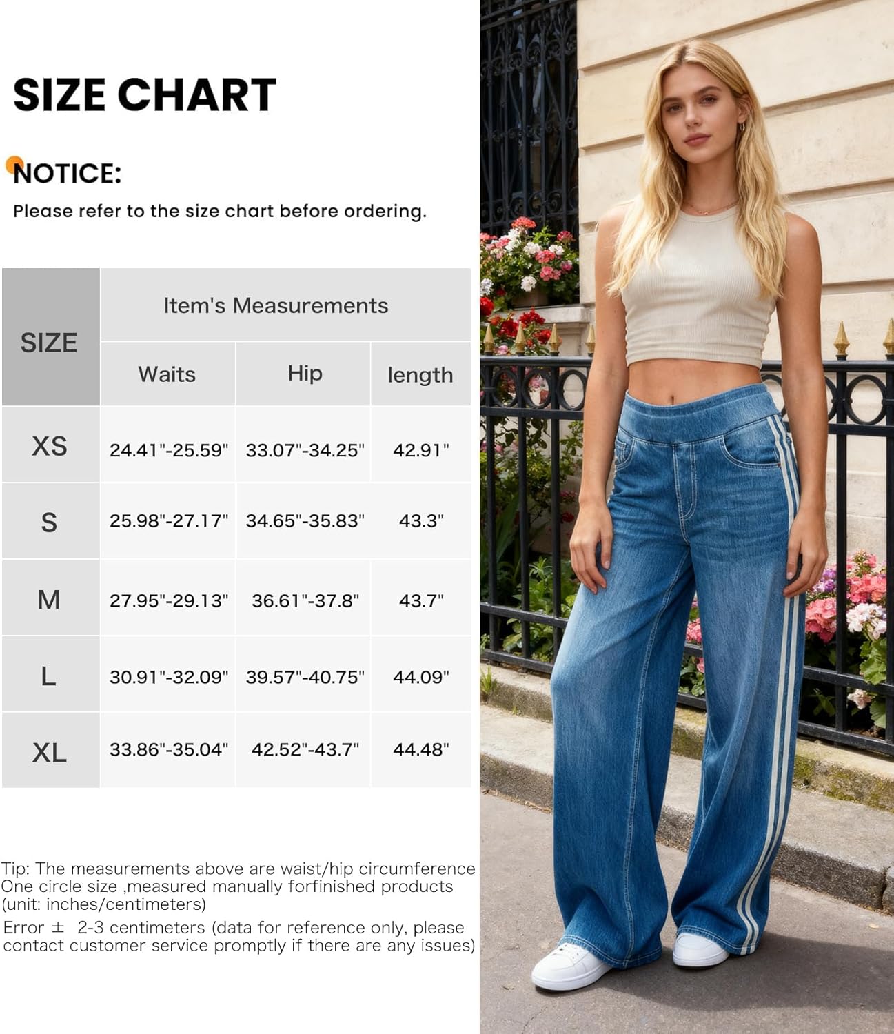 Wide Leg Jeans for Women,Unique Color Block Design,High-Waisted Straight Cut,High Elasticity Baggy Denim Pants. - Image 5