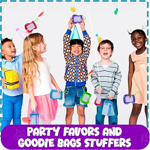 Miniatura 7 de Bedwina Mini pizarra magnética de dibujo para niños, (paquete de 6) para mochila, llavero, tablones de dibujo, bloc de escritura borrable para niños