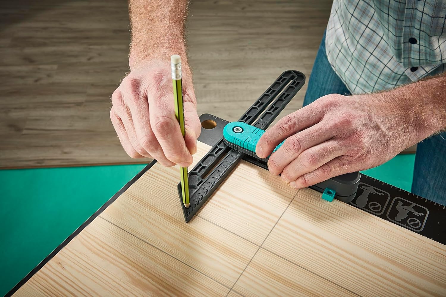 wolfcraft Project Set for Transferring Angles and Cutting Laminate I 8658000 I 2 handy tools for laying vinyl and laminate