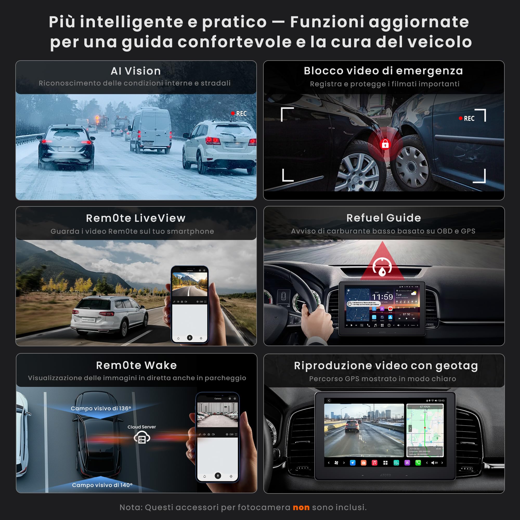 ATOTOZONE 10" QLED DAB AI Autoradio 2 Din Android, 8G+128G, Carplay Senza Fili & Android Auto, 4G LTE, DSP & 36B-EQ, Audio 7.1.2 Canali, Ingresso HDMI, 2 Wifi & Bluetooth, Tracciamento GPS, X10DG211E