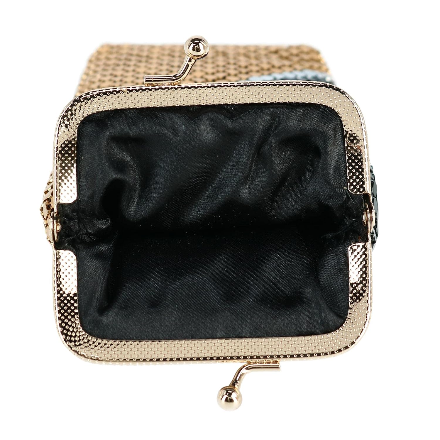 CTM Women's Mesh Pattern Cigarette Case with Lighter Pocket & Kiss Lock Closure, Gold