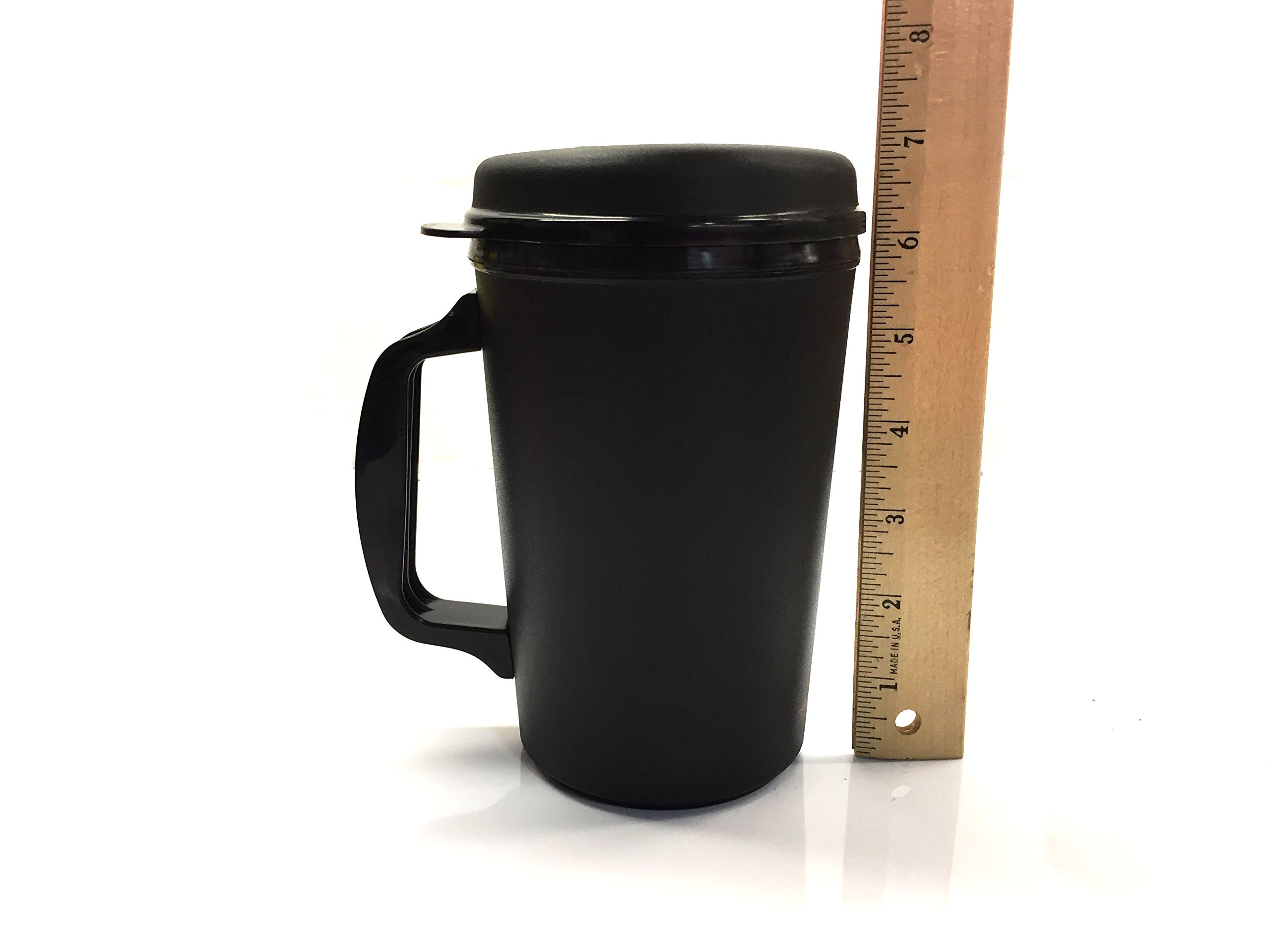 Thermoserv - Taza de viaje aislada de 20 onzas, diseño clásico de gasolinera (negro)