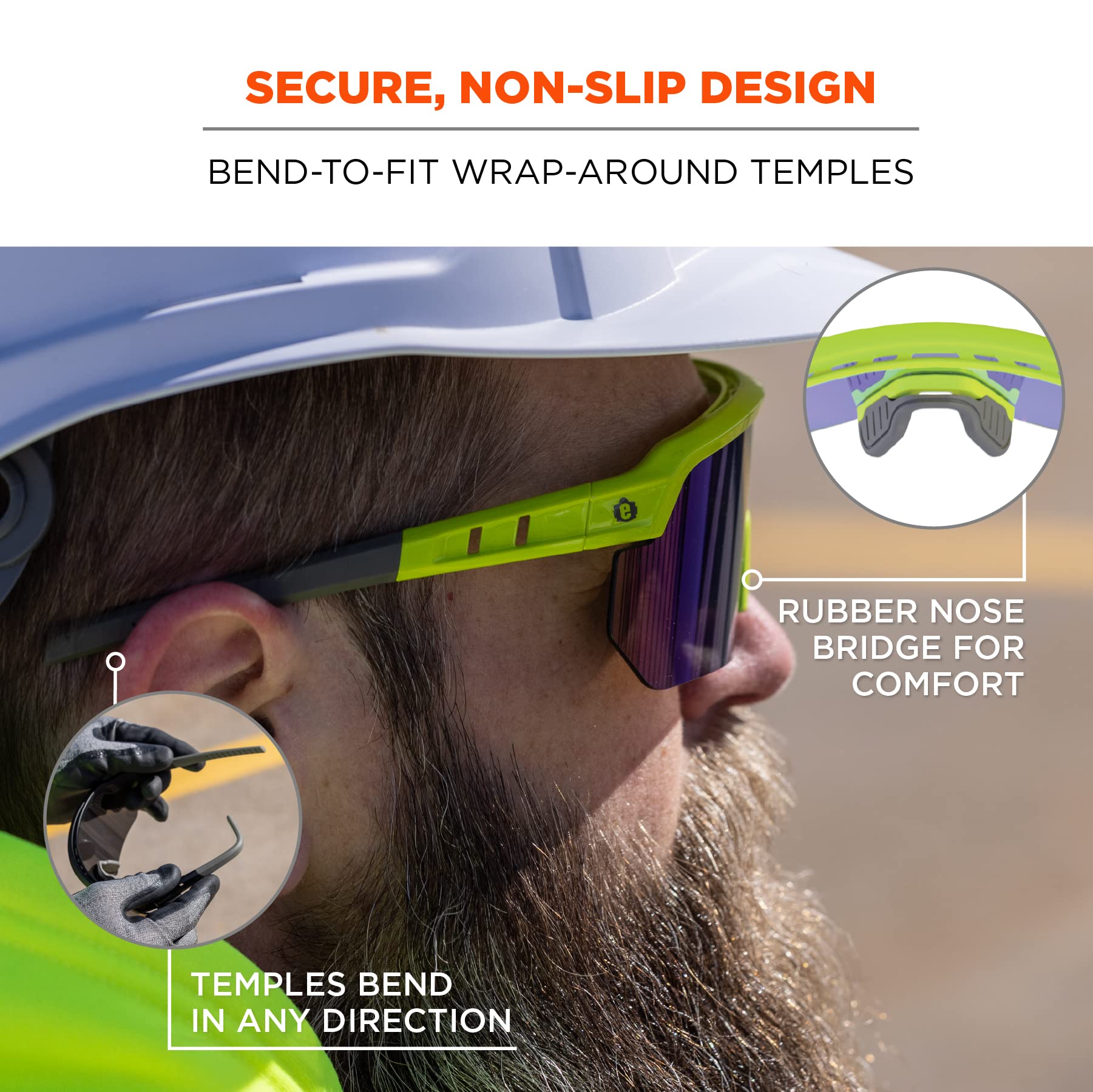 Ergodyne Skullerz AEGIR Sicherheits-Sonnenbrille, verspiegelte Gläser, ANSI z87.1