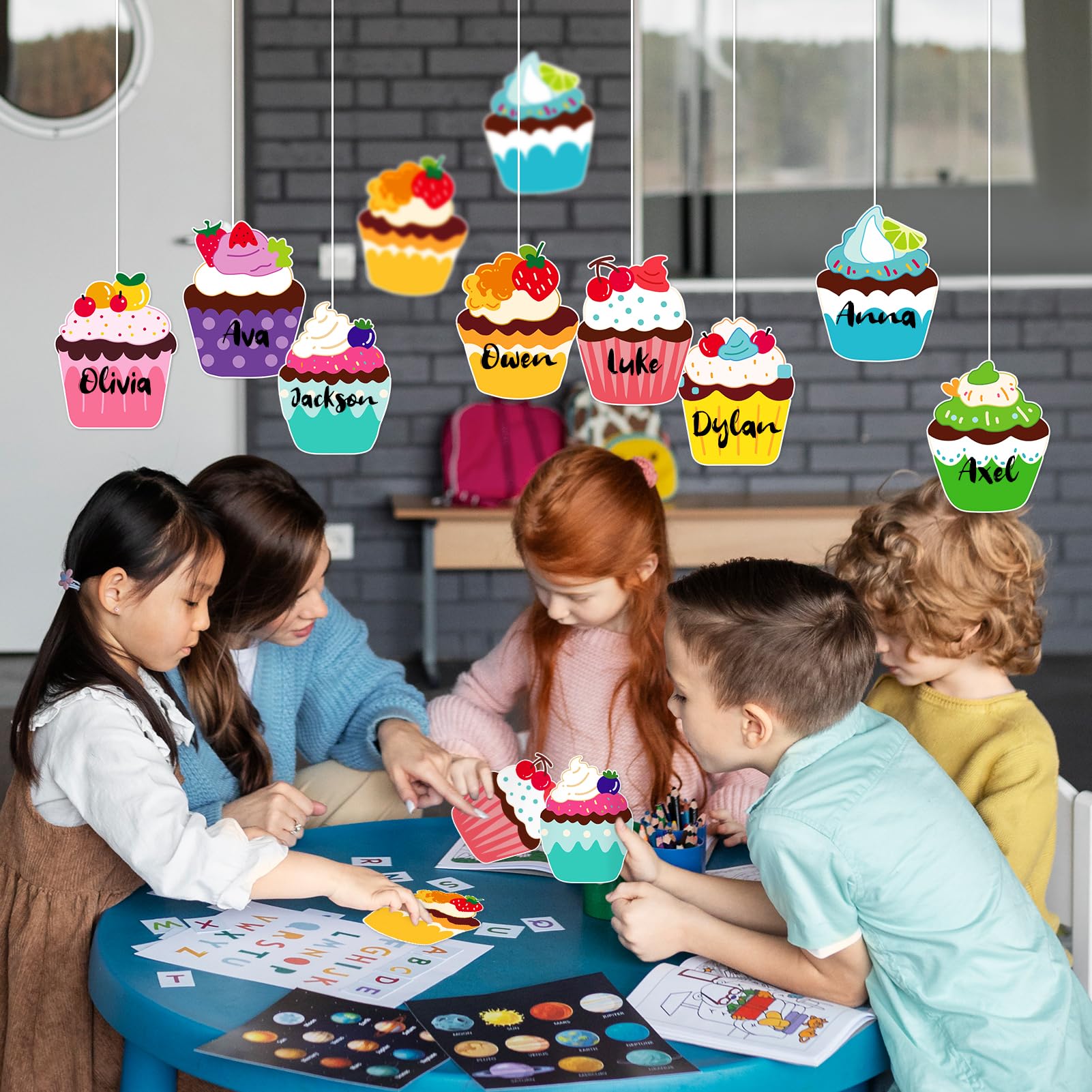 Colorful Bulletin Board Cutouts - 40 PCS for Classroom -5