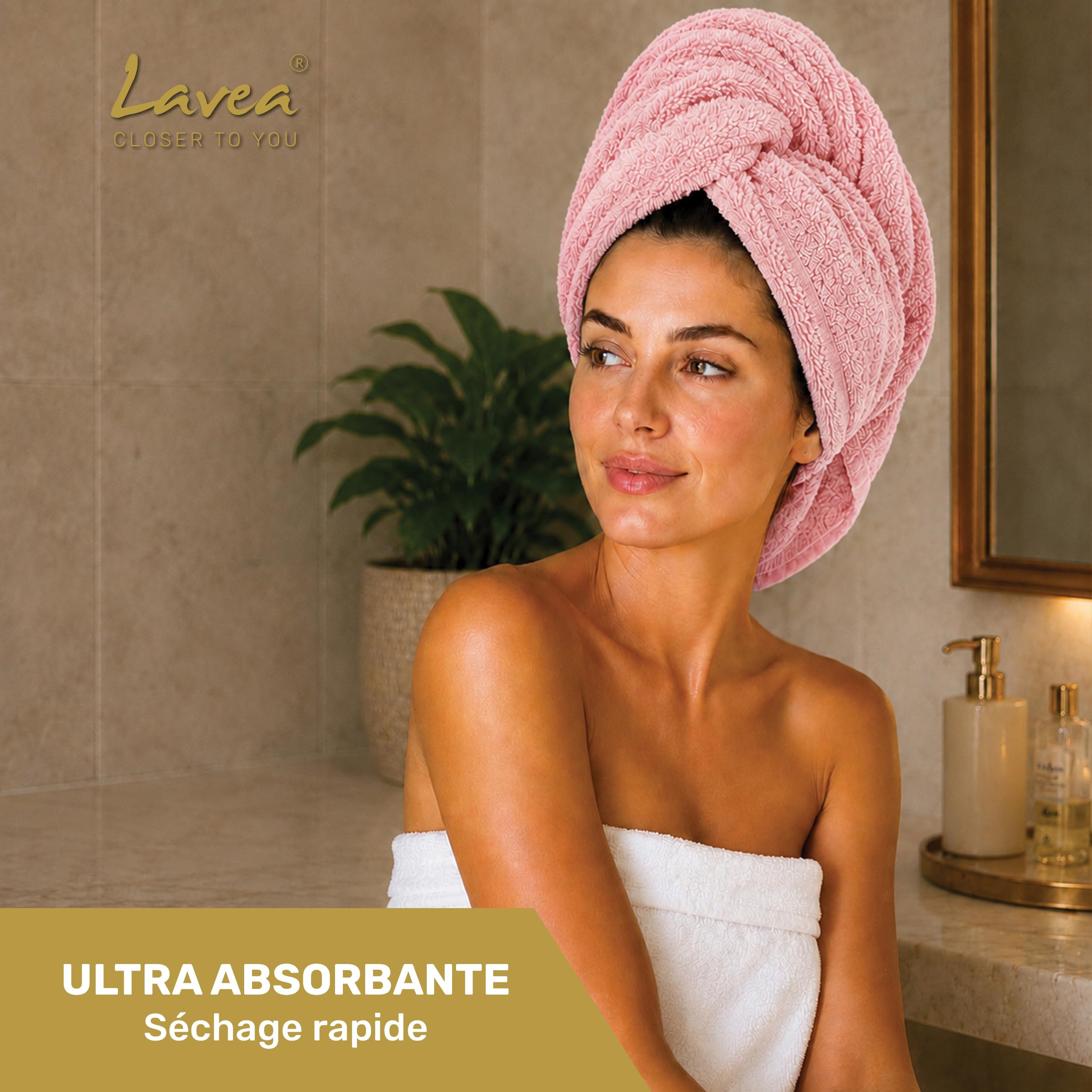 Lavea® Lot de 8 Serviettes de Bain 50x100 cm 100% Coton – Douces et Absorbantes – Parfaites comme Serviette Main, Essuie-Main ou Visage pour Maison, Hôtel et Spa – Rose Pastel