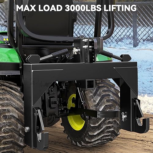AUTOSAVER88 3 Point Quick Hitch Attachment for Category 1 Tractors, 3000LBS Heavy Duty 3 Pt Tractor Hitch with 2" Receiver, Adjustable 5 Level Bolt for Farm & Ranch Equipment