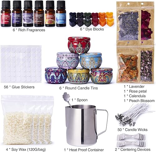 Miniatura 2 de Lucky Goddness Kit de fabricación de velas, suministros para hacer velas con cera de soja para principiantes en la fabricación de velas