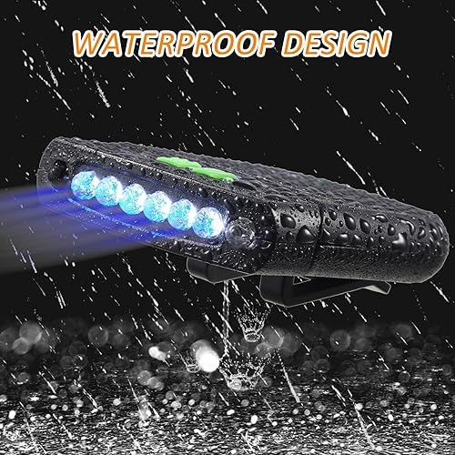 Vista 5 de Mudder Linterna LED con clip para gorra USB recargable, linterna impermeable ultra brillante para sombrero, linterna de cabeza para pesca
