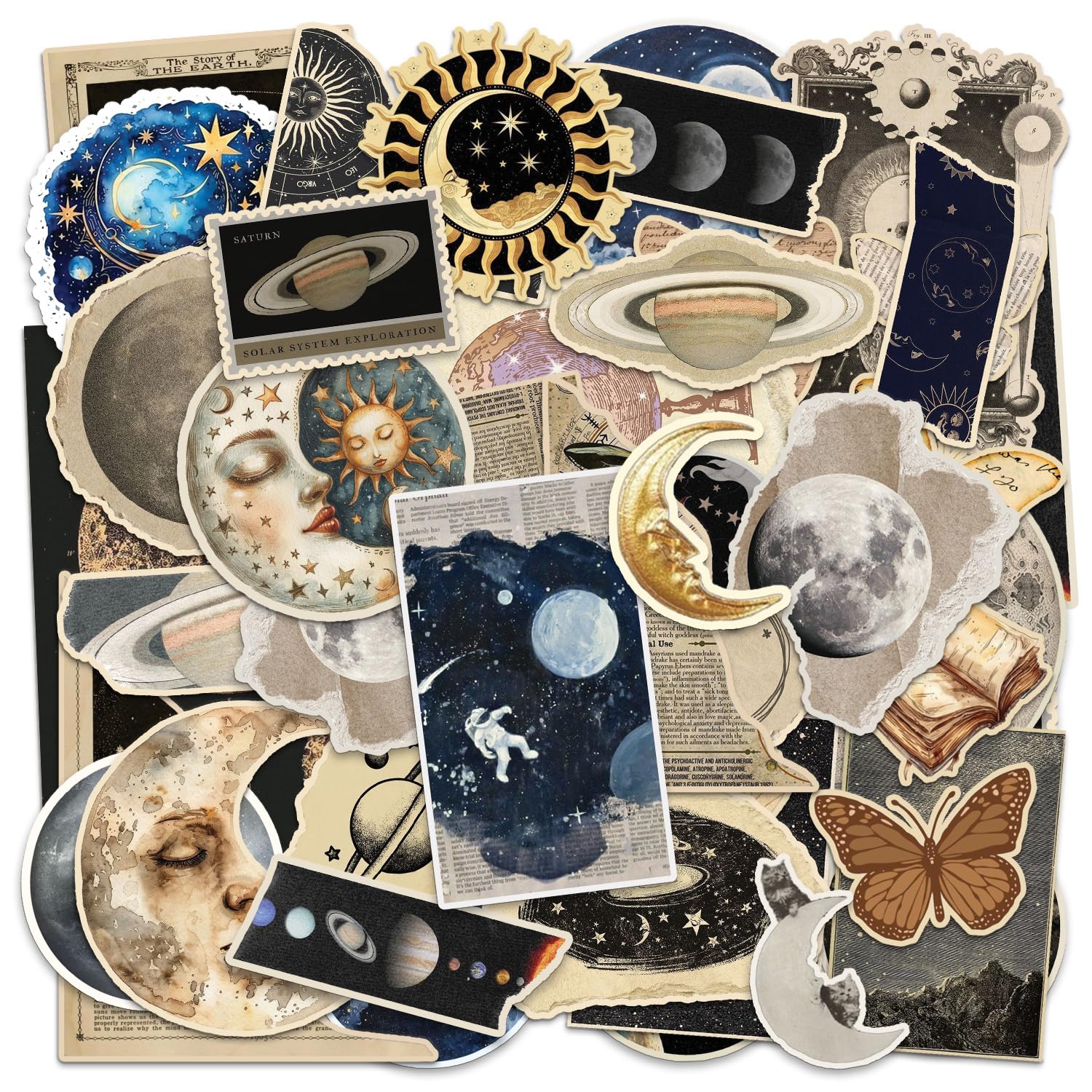 Amazon.com: 100Pcs Vintage Astronomy Stickers for Junk Journaling