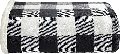 Vista 11 de Eddie Bauer - Manta decorativa, supersuave y reversible, ropa de cama de franela sherpa, mantas cómodas y a cuadros para sillón, para Navidad