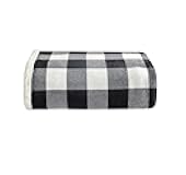 Eddie Bauer - Blanket, Super Soft Reversible Sherpa & Brushed Fleece Bedding, Throw Blankets for Couch, Ideal for Lounging (Cabin Plaid Black)