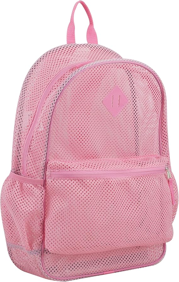 pink mesh backpack
