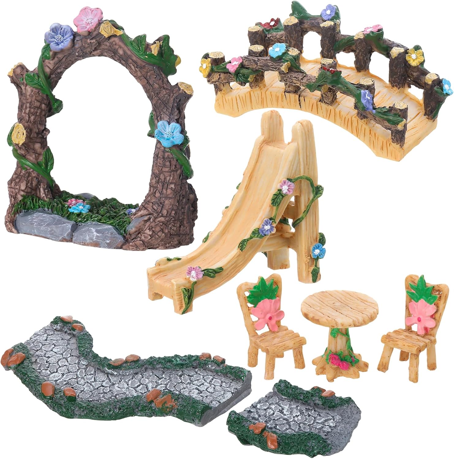9 Pcs Fairy Garden Accessories Miniature Garden Kit Decorations