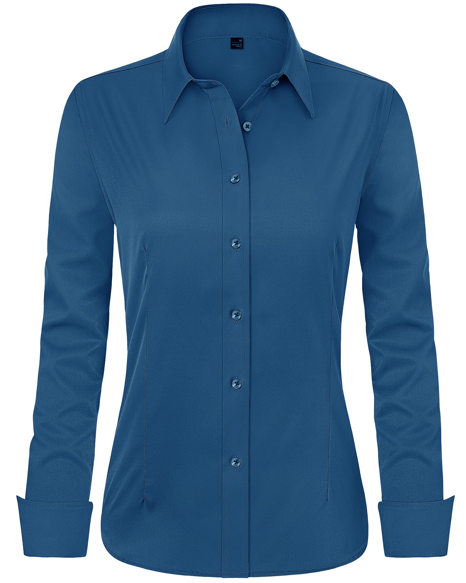 J.VER Womens Dress Shirts Long Sleeve Button Down Shirt Wrinkle-Free Business Casual Blouse Office Work Tops