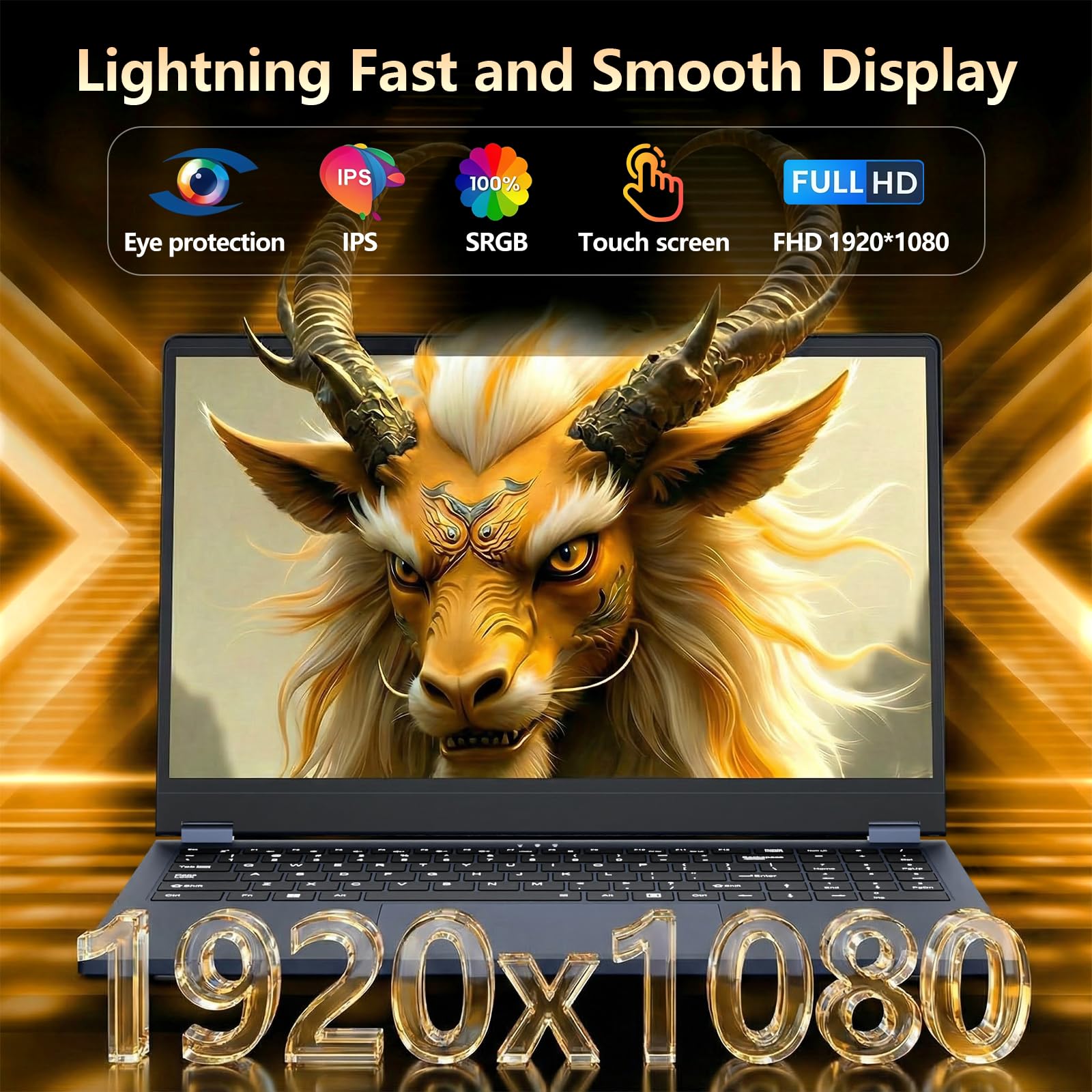 15.6-inch Laptop, 2-in-1 Laptop, 360° Flipping Laptop, 1920x1080 IPS Screen, 8GB Memory, 256GB Solid State Drive, Core 8100Y Processor, Equipped with WiFi 5, Bluetooth 5, Suitable for Study and Work — view 3