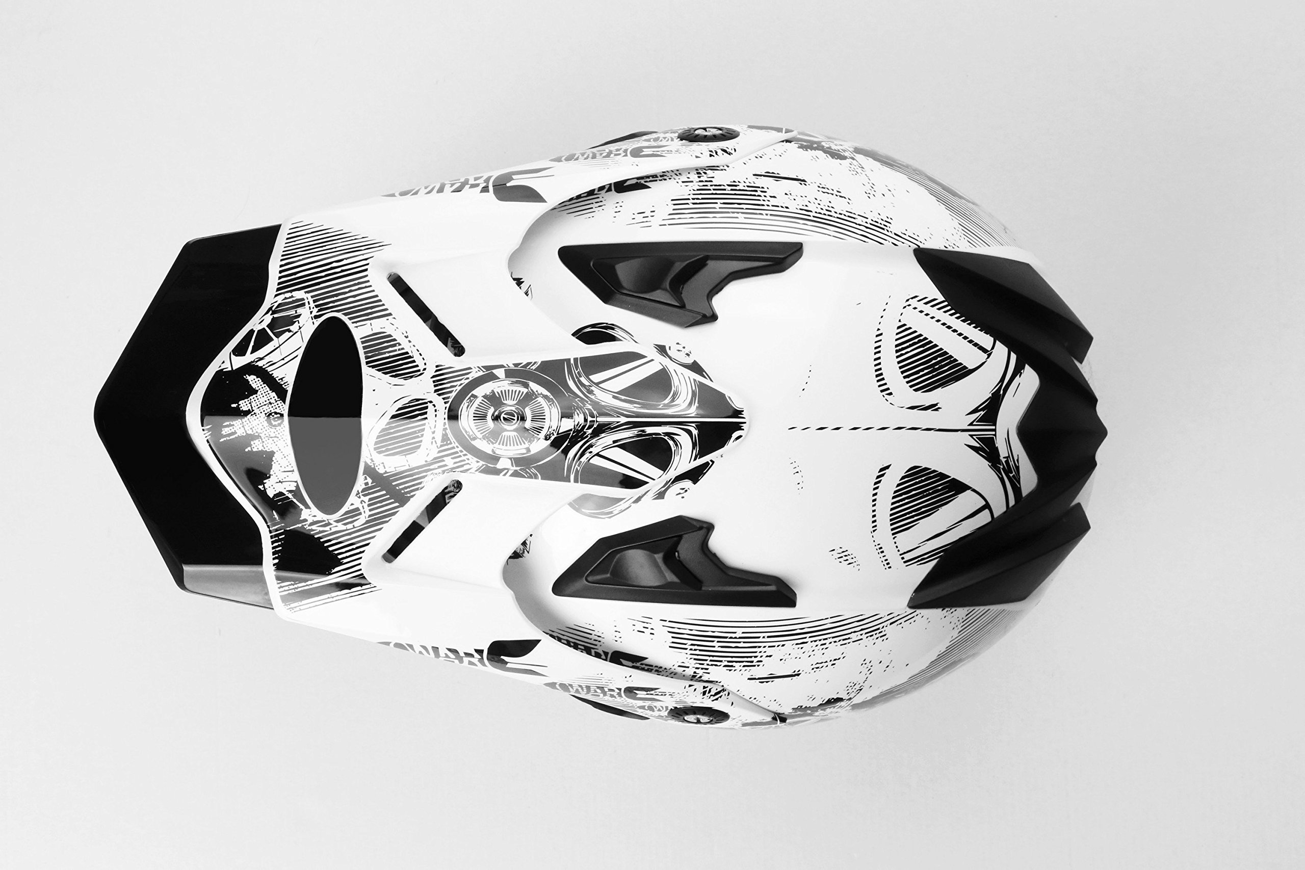 Nevada Weiß S 55-56cm Motocrosshelm mit ausziehbarer Sonnenblende und der neusten Sicherheitsnorm ECE 2205