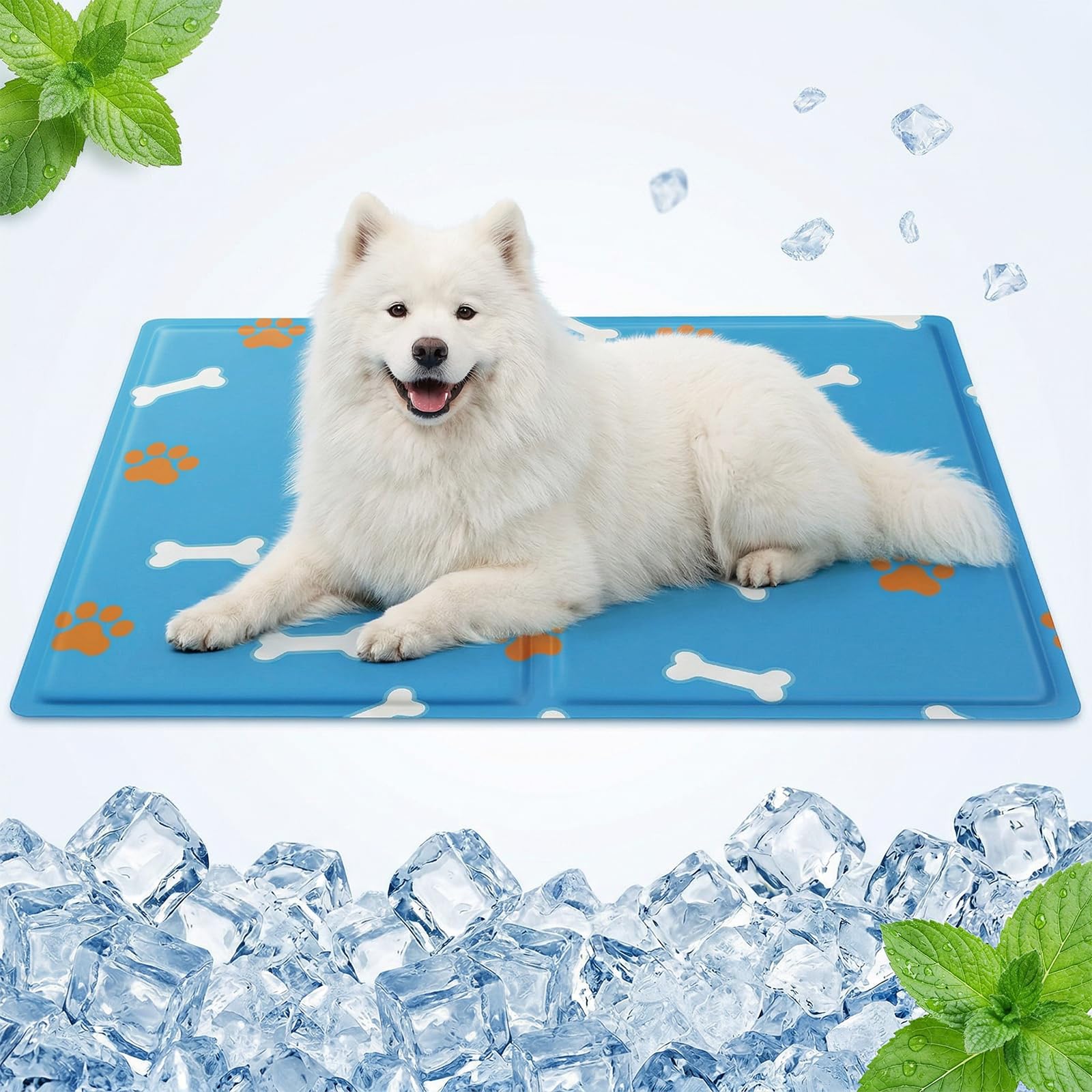 Ninonly Cooling Mat for Dogs Cats 50 x 90 cm, Cooling Mat Gel Cushion Self-Cooling, Waterproof, Cold Bed for Pets Home Travel Car Summer