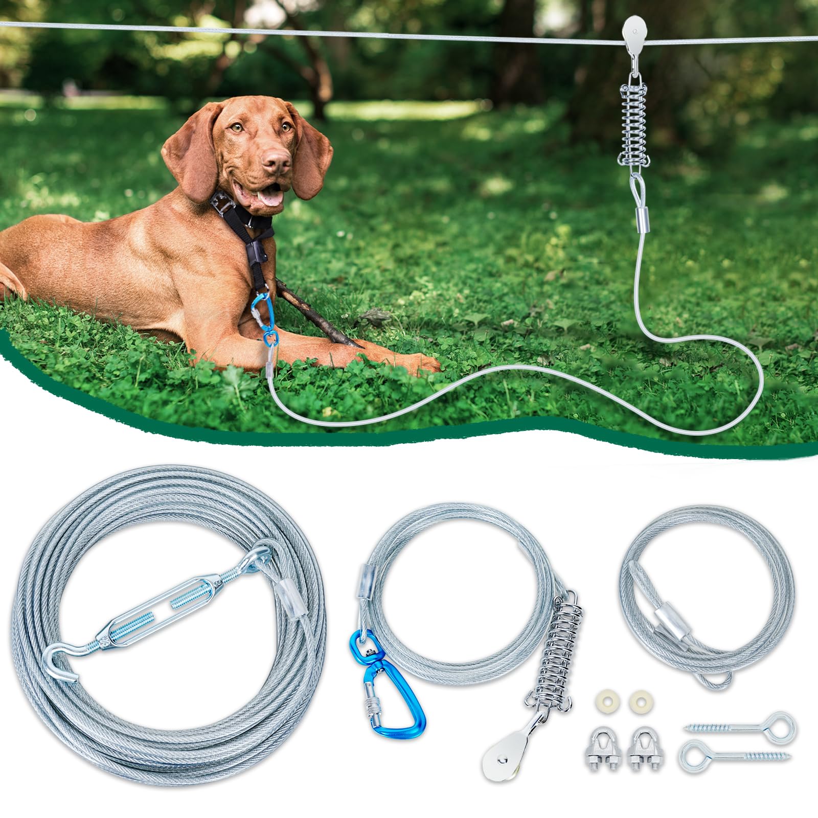 Dog Trolley Tree To Tree Dog Runner Snagle Paw 100ft Dog Zipline