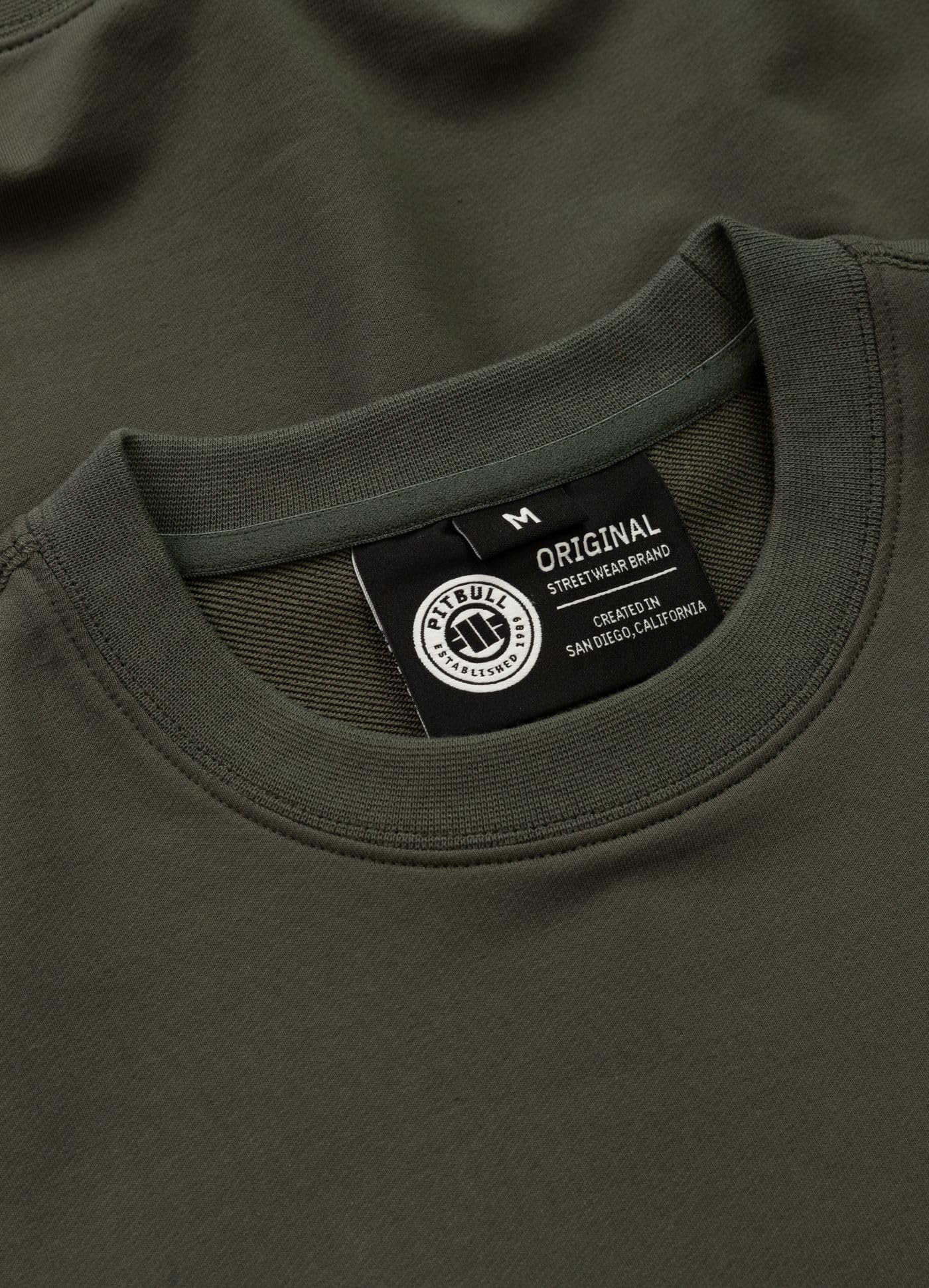 PITBULL Męska bluza Troublemaker Crewneck Pulower 280 g, nadruk na plecach psa, streetwear tricot terry, elastyczna, oddychająca, z długim rękawem