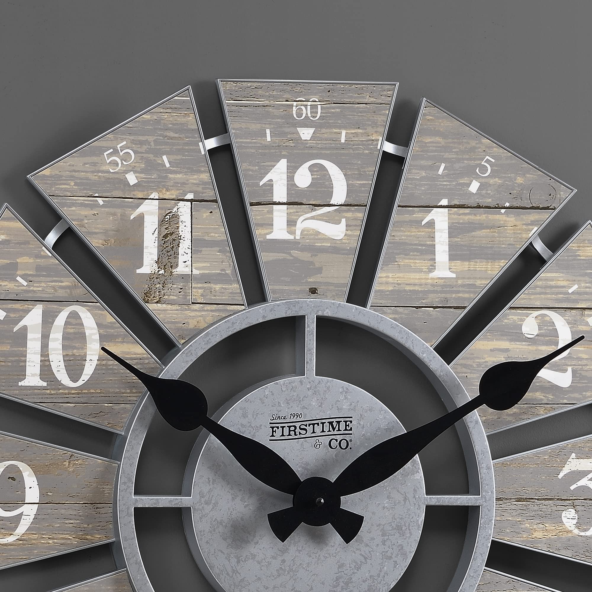 FirsTime & Co.® Gray Numeral Farmhouse Windmill Clock, American Crafted