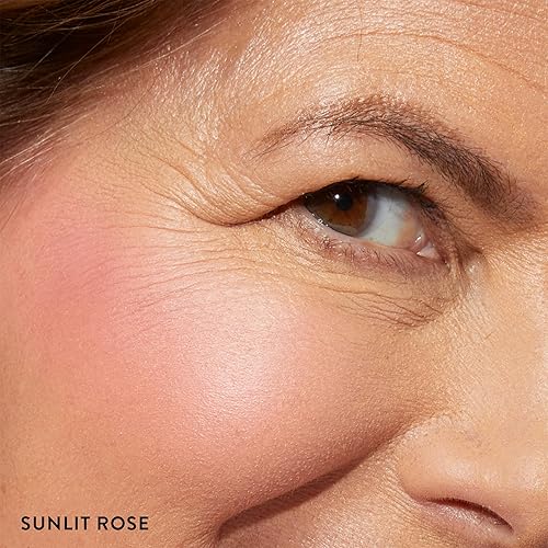 Miniatura 8 de LAURA GELLER NEW YORK Blush-n-Brighten - Rubor marmoleado 2 en 1, tono Sunlit Rose (rosa iluminada por el sol), brocha angular para rubor,