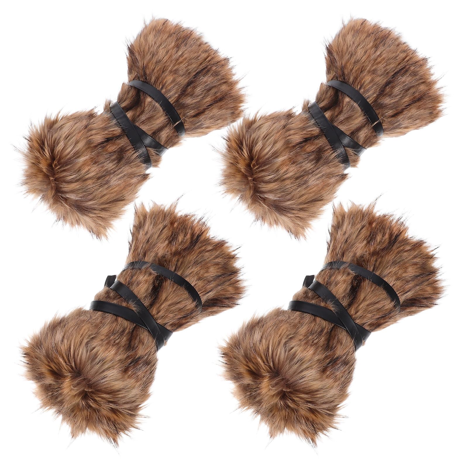Didiseaon 2 Pares Calentadores de Piernas y Brazos de Poliéster Peludos Estilo Vikingo Cómodos y Suaves para Disfraces de Fiestas Temáticas y Eventos Festivos de Halloween