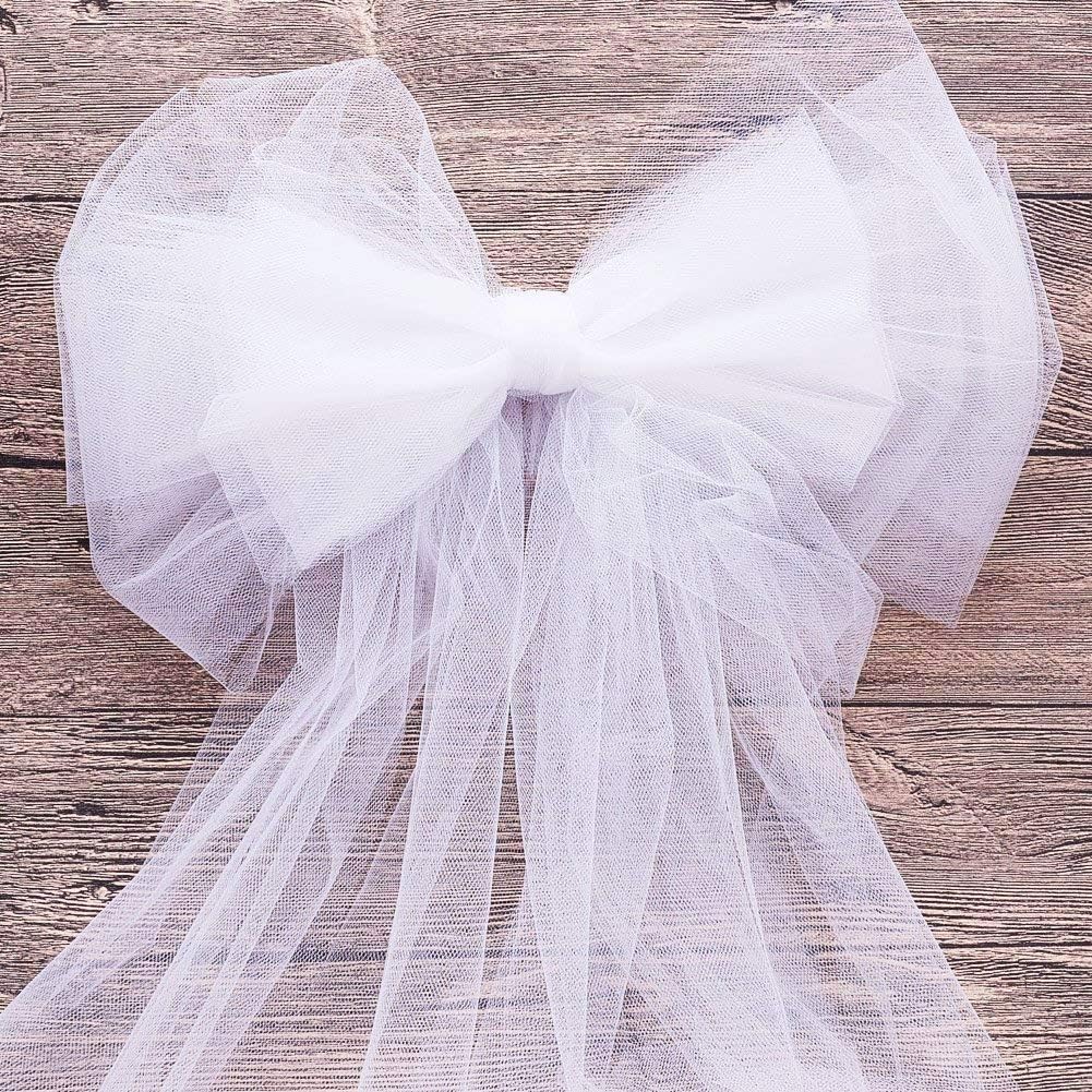 BENECREAT 6 Inch x 200 Yards White Tulle Roll Spool for Wedding Party Decorations and Tutu Skirt Making