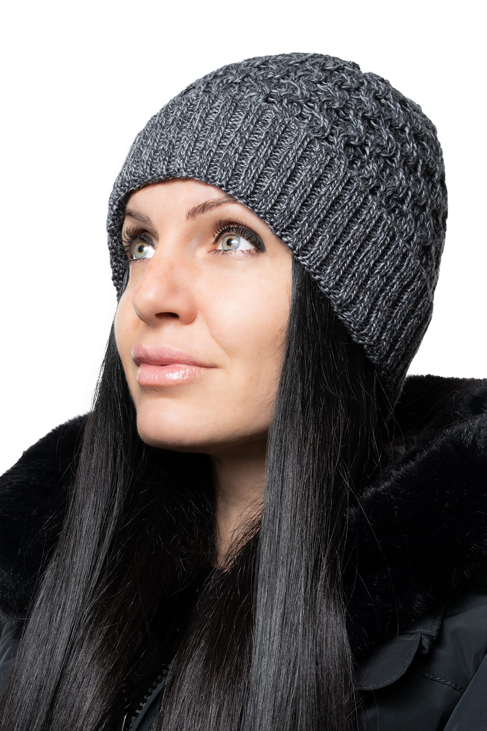 WEST COAST KNITWEAR Unisex Beanie 100% Merino Wool Hat (Slate)