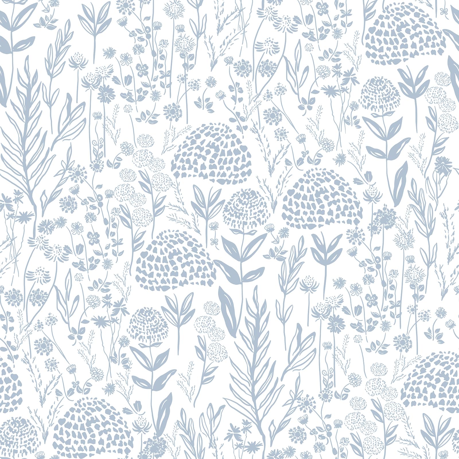 CiCiwind Peel and Stick Wallpaper 44CM×10M White Blue Self Adhesive Wallpaper Floral Contact Paper Waterproof Sticky Back Plastic Removable Vinyl Wrap for Wall Cabinet Decor