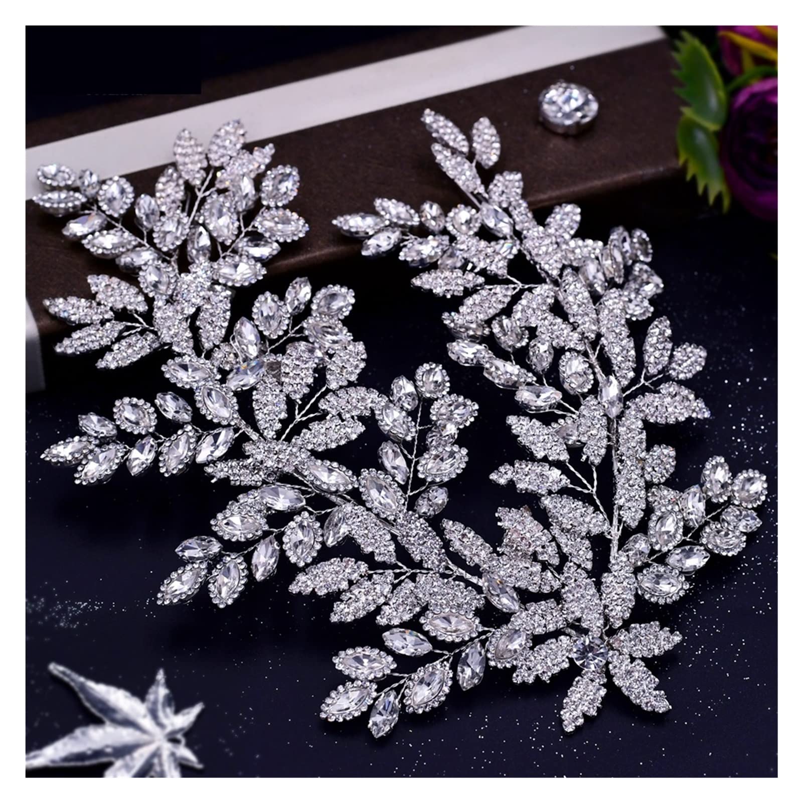 Luxury Crystal Bridal Headsel Floral Wedding Hair Vine Clip Party Party Jewelry Brides Accesorios for el Cabello (Metal Color : HP396-G)