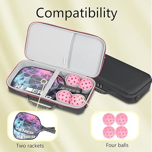 Miniatura 5 de RLSOCO Estuche para paletas de pickleball con capacidad para 2 raquetas y 4 bolas. Bolsa protectora dura para Selkirk SportJOOLAWarping Point y