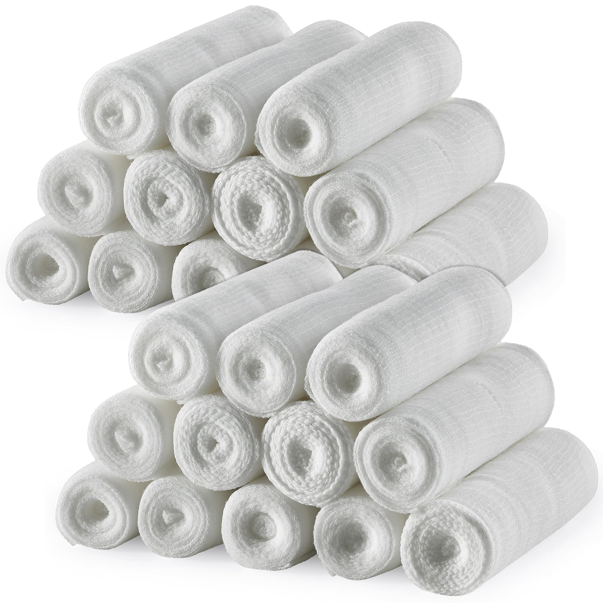 Gauze Bandage Rolls - 4 Yards Per Roll of Gauze Bandage and Stretch Wrapping for Dressing All Types of Wounds and Kit by MEDca, (10.1cm x 3.7m - Pack of 24)