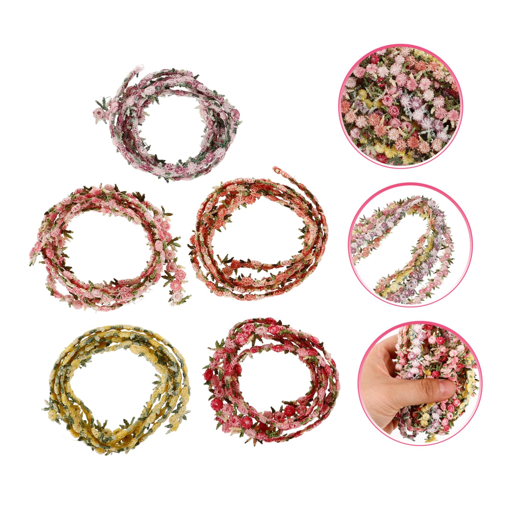 VILLCASE 25rollos Cinta De Encaje Floral Para Decoración De Ropa y Accesorios De Fiesta Para Tocados Manualidades y Adornos De Bodas