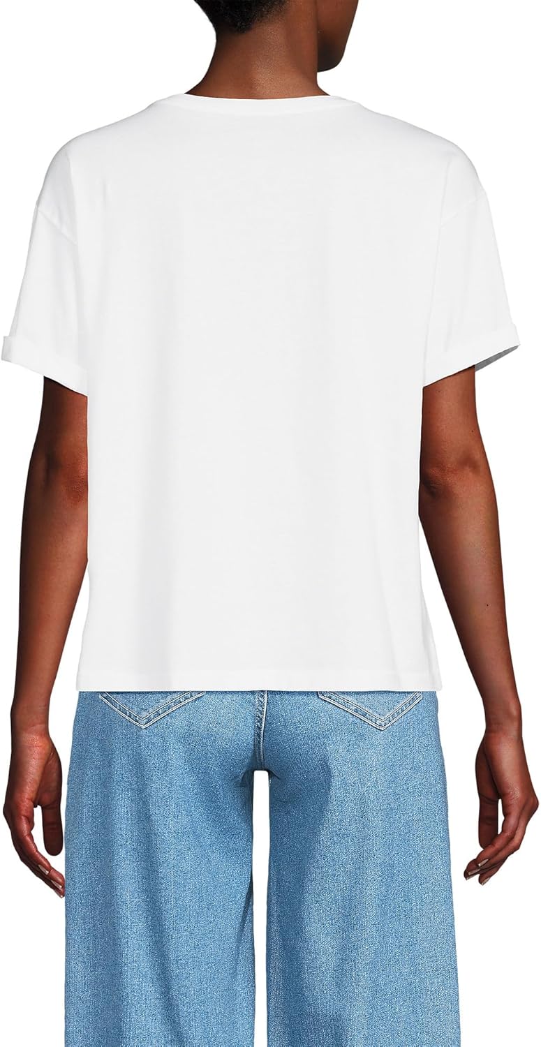 Lands' End Women's Oversized American-Grown Supima Cotton Short Sleeve Crew Neck T-Shirt - Image 2