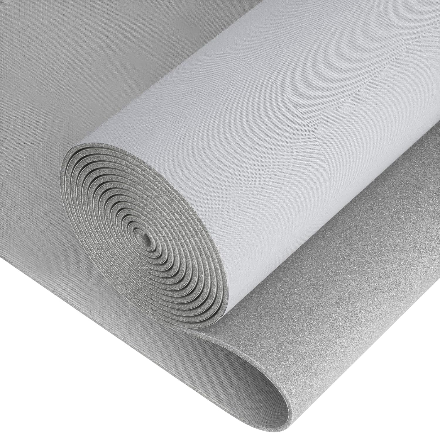 Auto Headliner Fabric 96" L × 54" W Mesh Type with Foam Backing - Tube Packaging - Automotive Grey Interior Roof Replacement Upholstery Fabric for Car Truck SUV RV Boat, Home Repair DIY