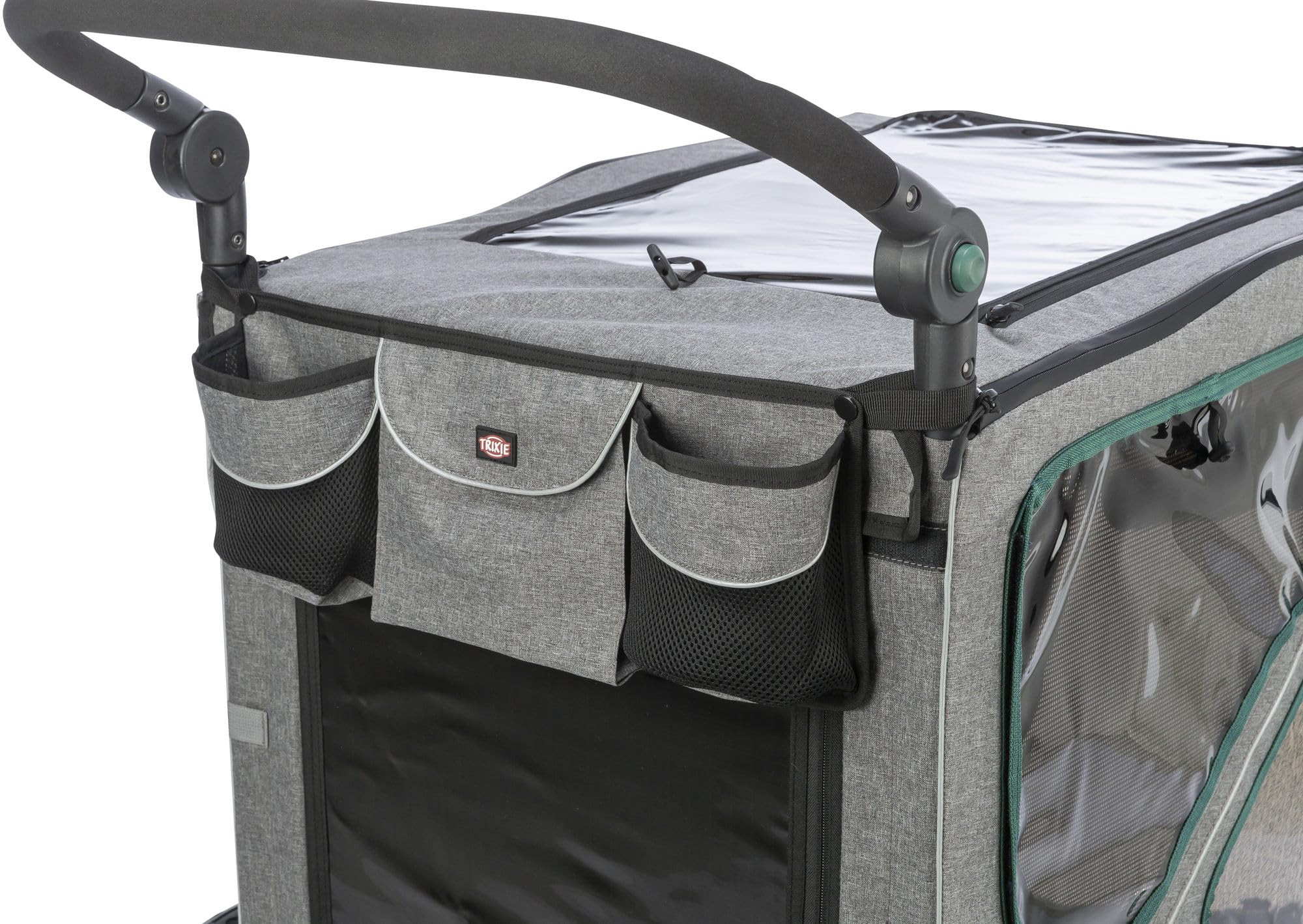 Trixie 12807 fietsaanhanger, 78 × 78 × 86 cm (L), grijs/zwart/geel