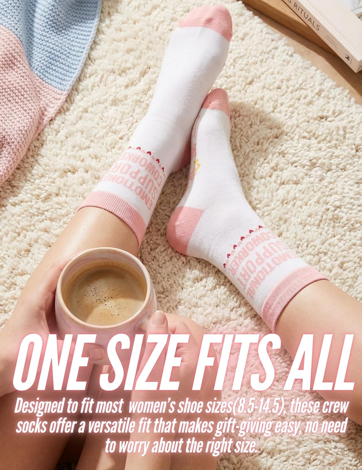 InnoBeta Work Bestie Gifts Socks for Women, Work Bestie Gifts for Coworker, One Size Crew Socks - Image 5