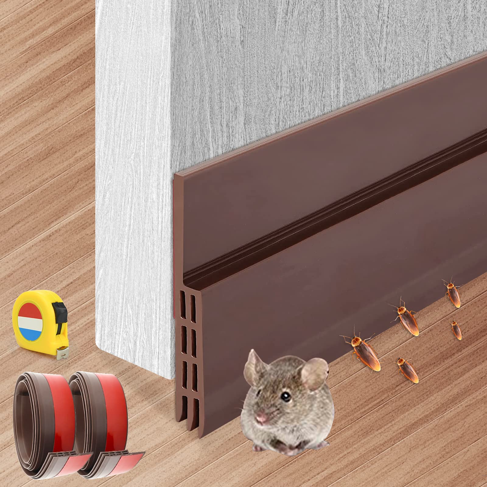 Buy 2 Packs Door Draught Excluder, Door Bottom Seal Weather Stripping