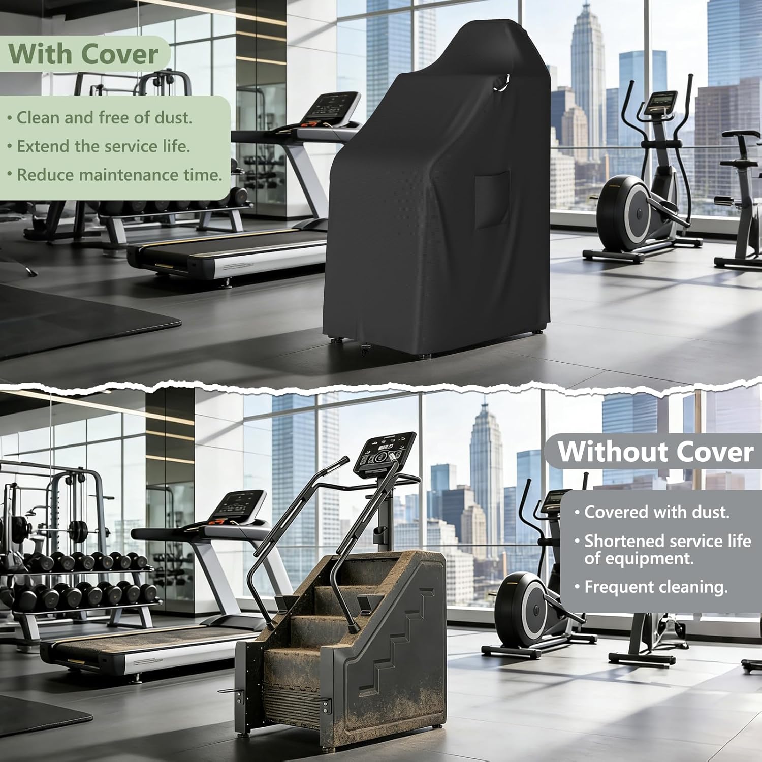 COSHNIBI Stair Stepper Machine Cover,Heavy Duty Waterproof Stair Climber Covers for Most Stair Stepper Machine,Exercise Machine Cover for Home Gym Exercise Indoor & Outdoor