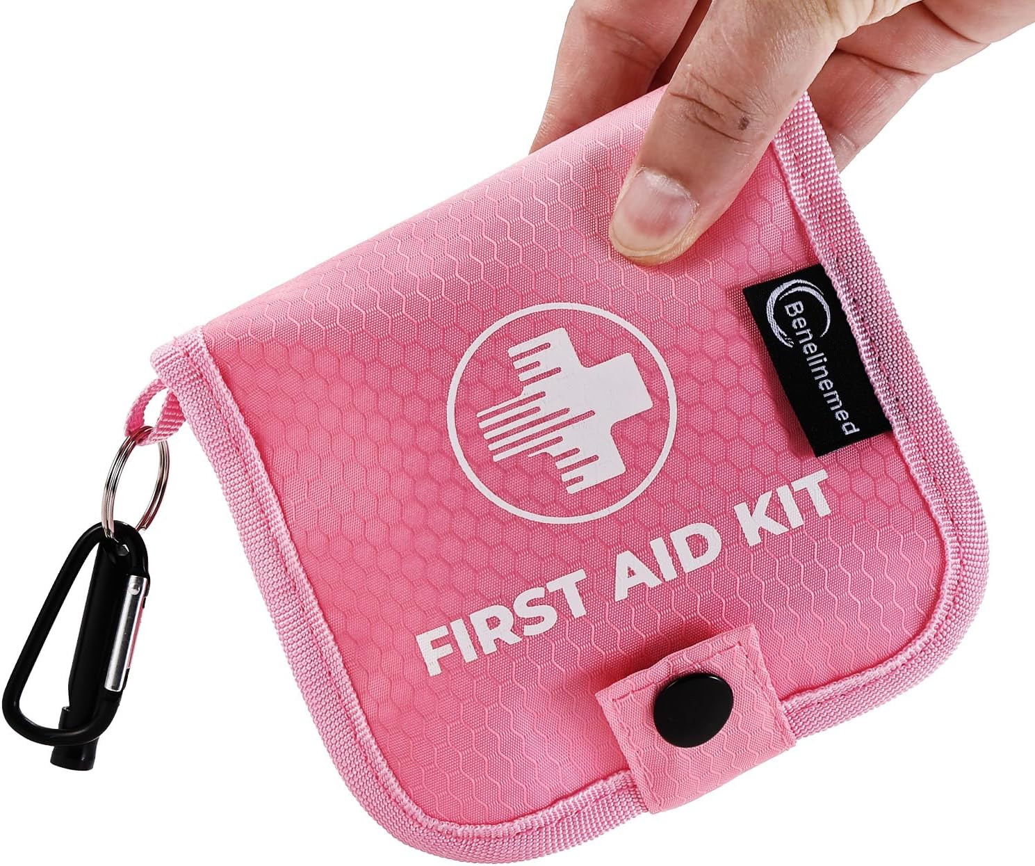 Mini First Aid Kit - 137 Piece Small Emergency Medical Kit for Home, Car, Travel, Camping & Outdoor Activities (Pink)