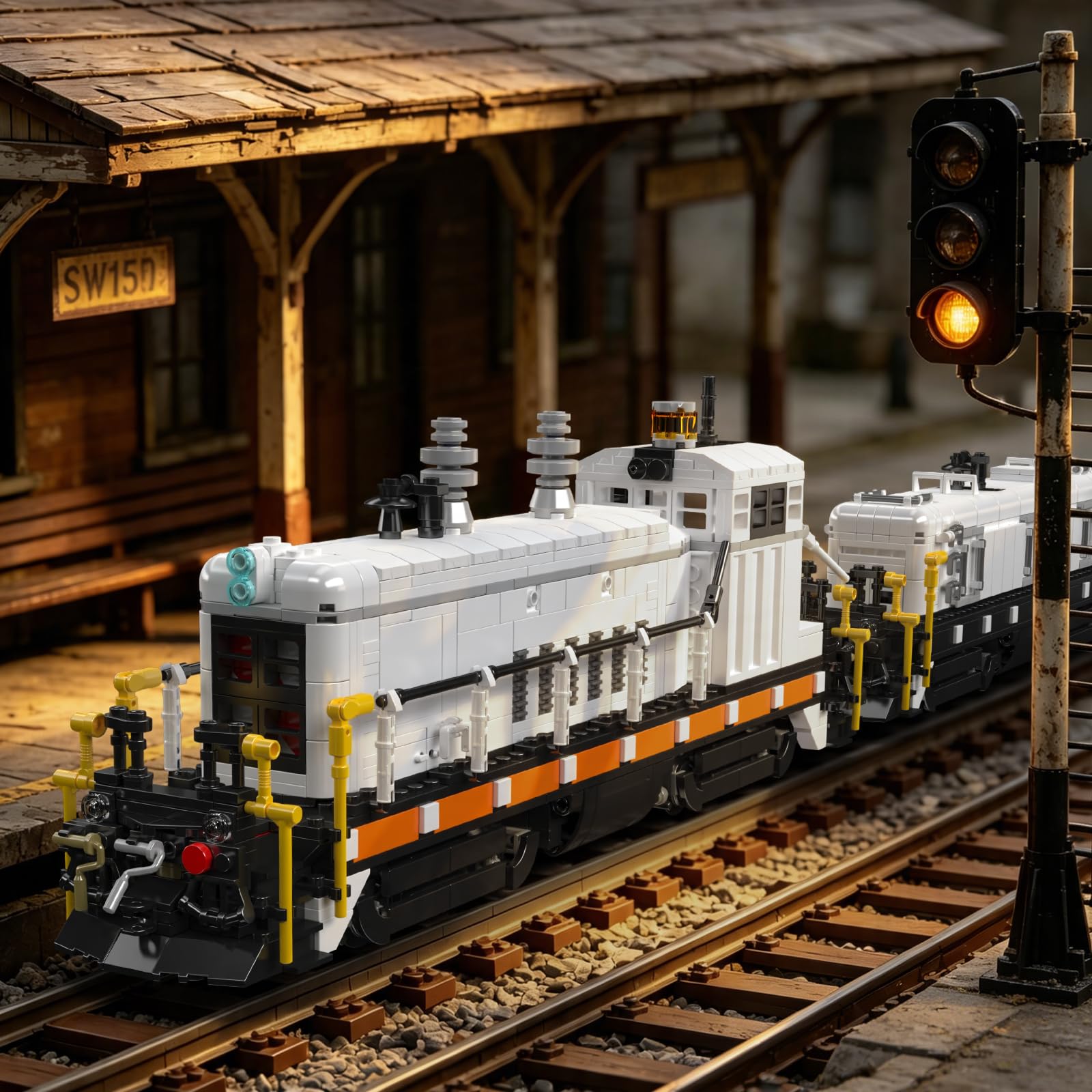 Mould King 12051 Technik Zug Bausteine Modell, 2462 Teile Statische Version Zug Blockmodell, Train Eisenbahn Kit als Spielzeug und Geschenk (14 Jahre und älter)