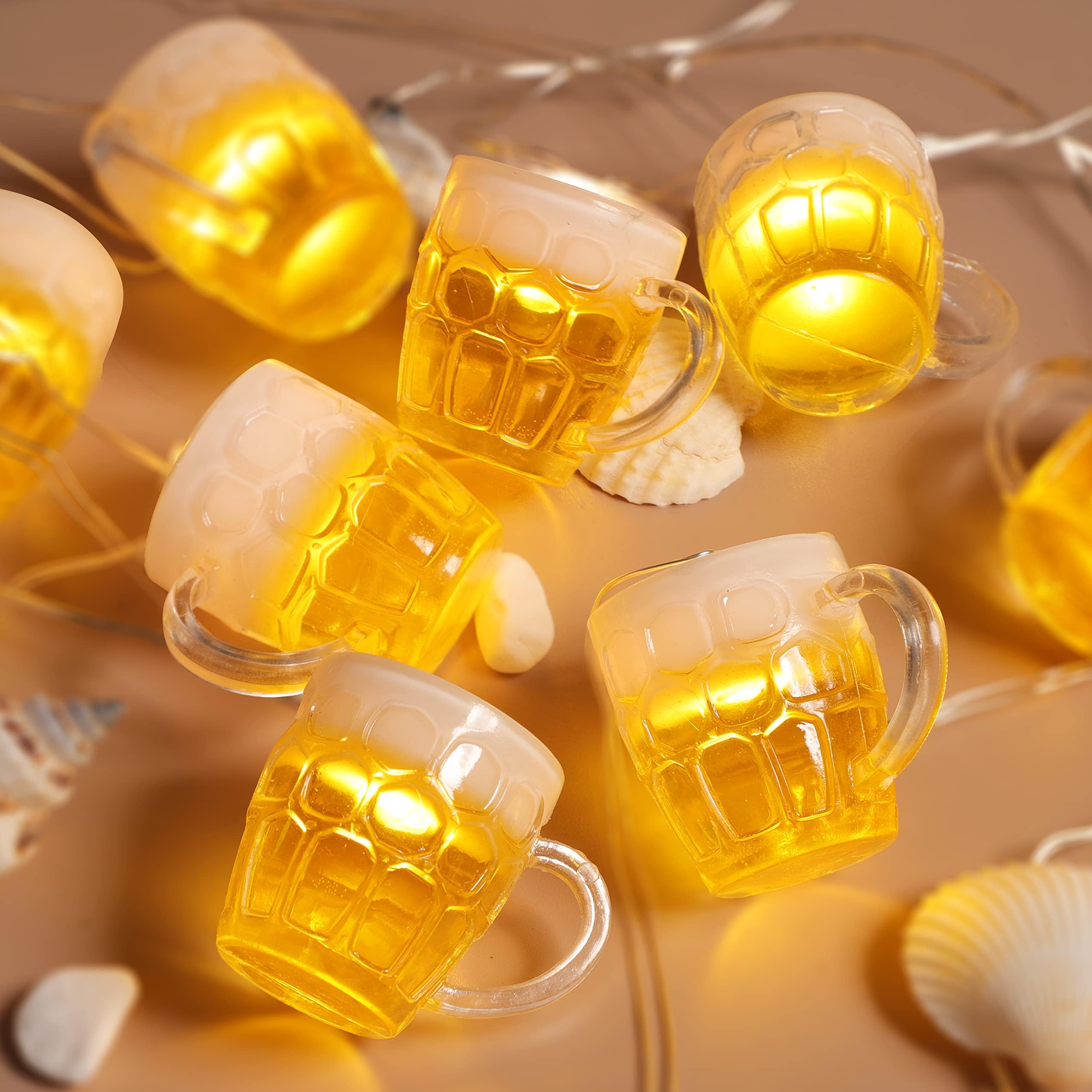 3D Beer Mug String Lights St Patrick's Day Decor, 10ft 15