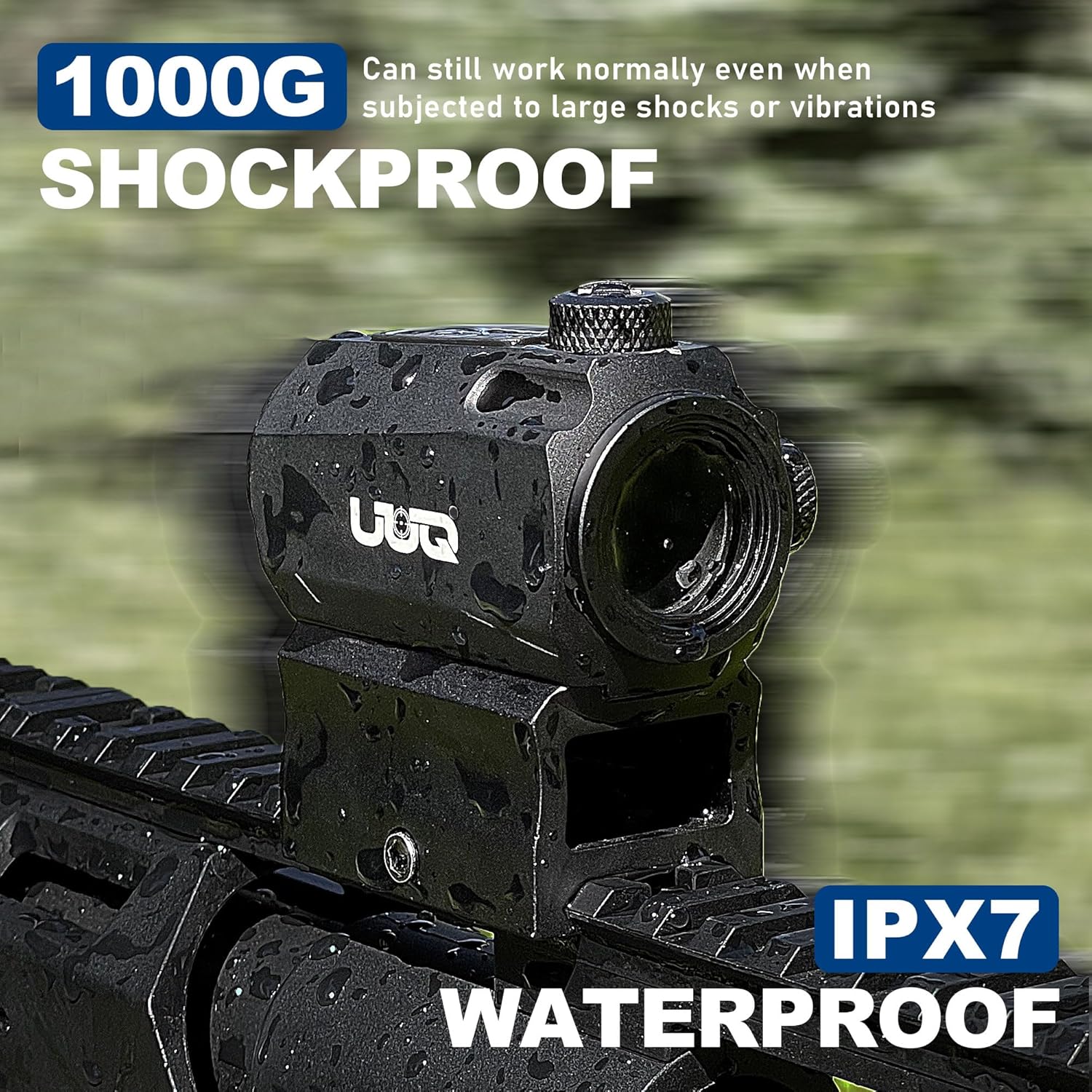 UUQ 1x20mm Compact Red Dot Sight, Shake Awake 2 MOA Red Dot,11-Level Brightness Optic, with Absolute Co Witness Riser, IPX7 Waterproof, 1000G Shockproof Rifle Scope,Fits 20mm Rail Mount