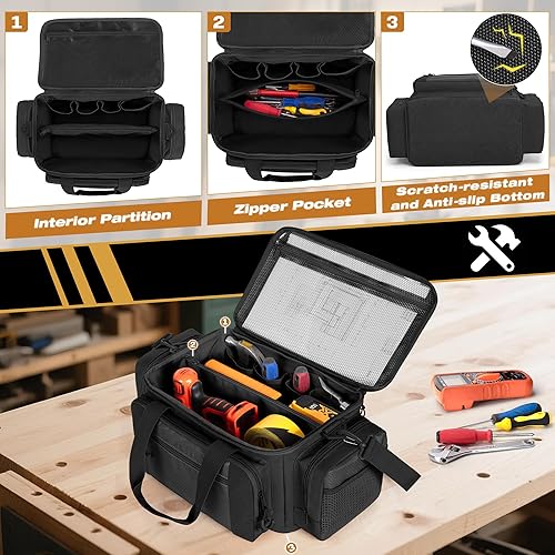 Miniatura 2 de Bolsa de herramientas táctica con parte inferior antifricción, organizador de almacenamiento de herramientas de mano para hombres, bolsa de rango