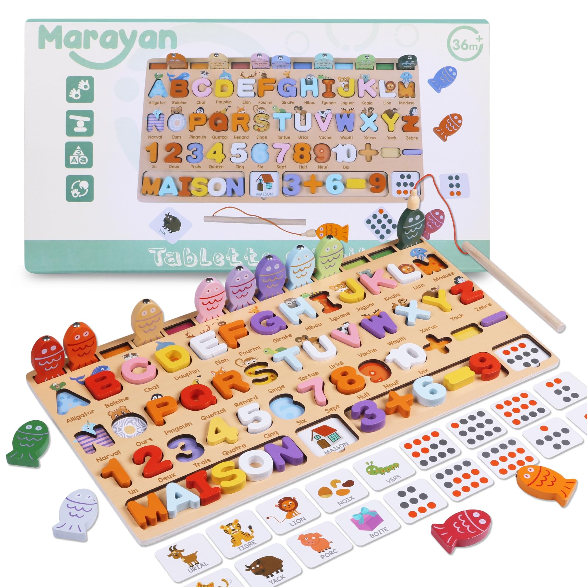 Jeu Montessori Enfant 3 4 5 Ans,Jouets En Bois Clips Perles,Apprendre Motricité Fine,Jeux